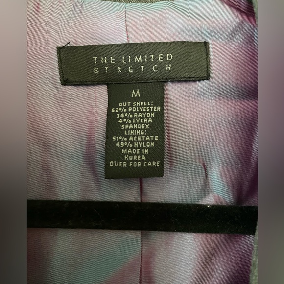 98. The Limited Stretch Gray w/Iridescent Purple Lining Career Blazer - Size M - Picture 3 of 4